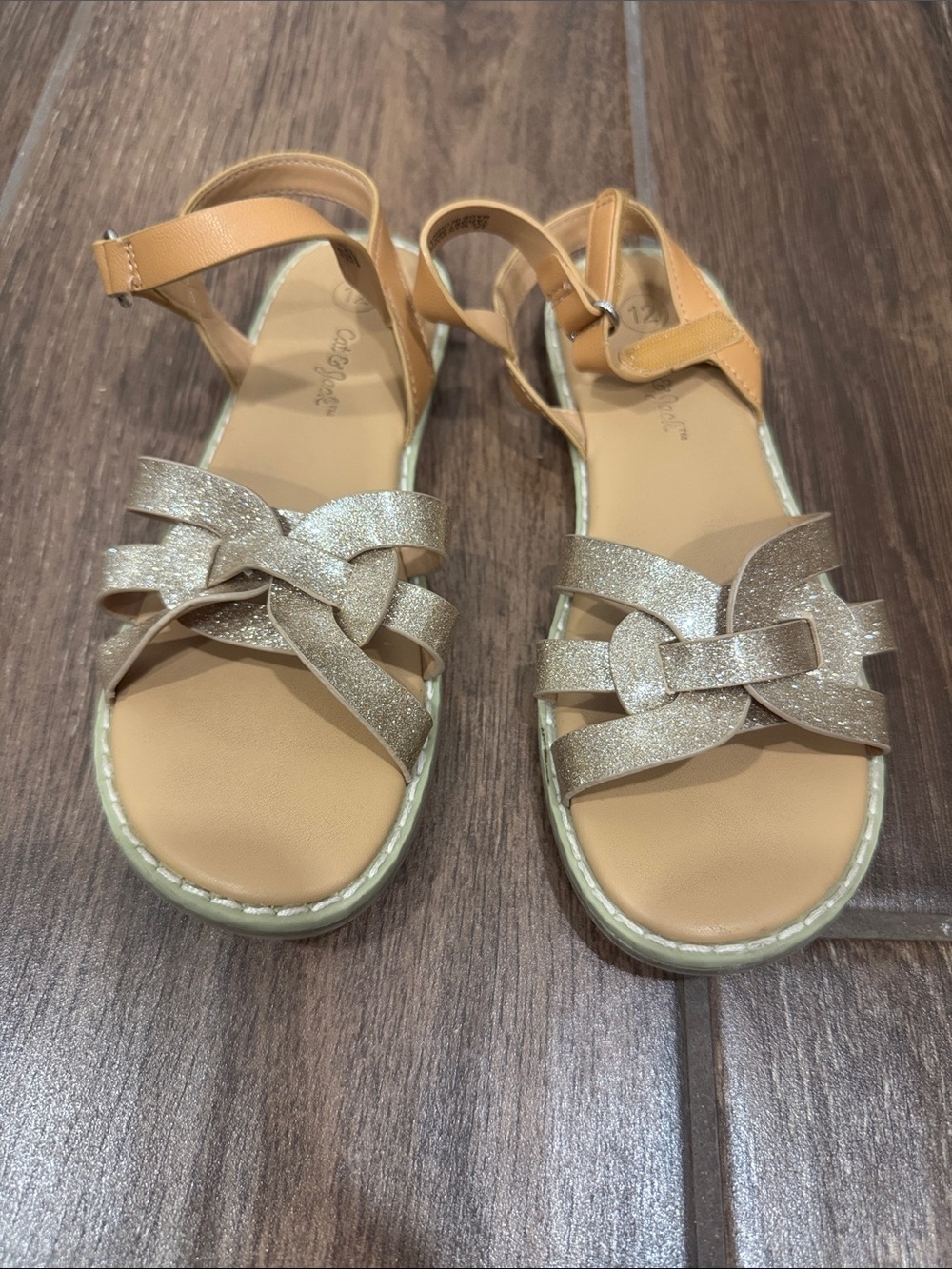cat and Jack girls sandals used condition